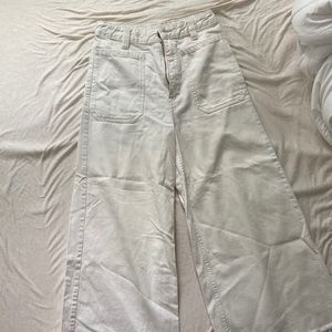 We the Free Wide Leg White Jeans